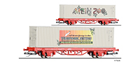 TILLIG 17483 - TT - START-Containertragwagen Lgs Mein Zoo mit 40‘-Container, Ep. VI